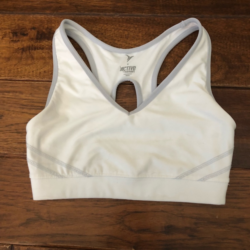Old Navy athletic sports bra white & grey -s